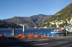 Veduta del porto di Como sul Lago di Como