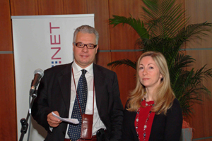 Raffaello Zanini di PLANETHOTEL.NET e Laura Tondolo di Iris Ceramica