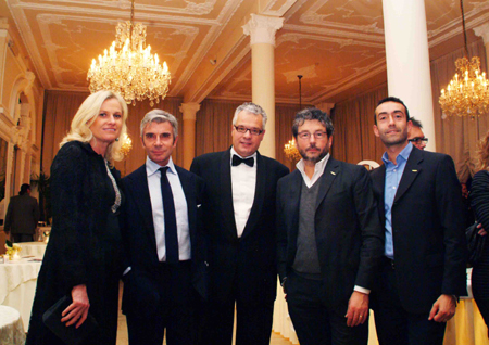 Christine e Michele Bonan, Raffaello Zanini di PLANETHOTEL.NET, Stefano Ricci e Lorenzo Perre di Technogym